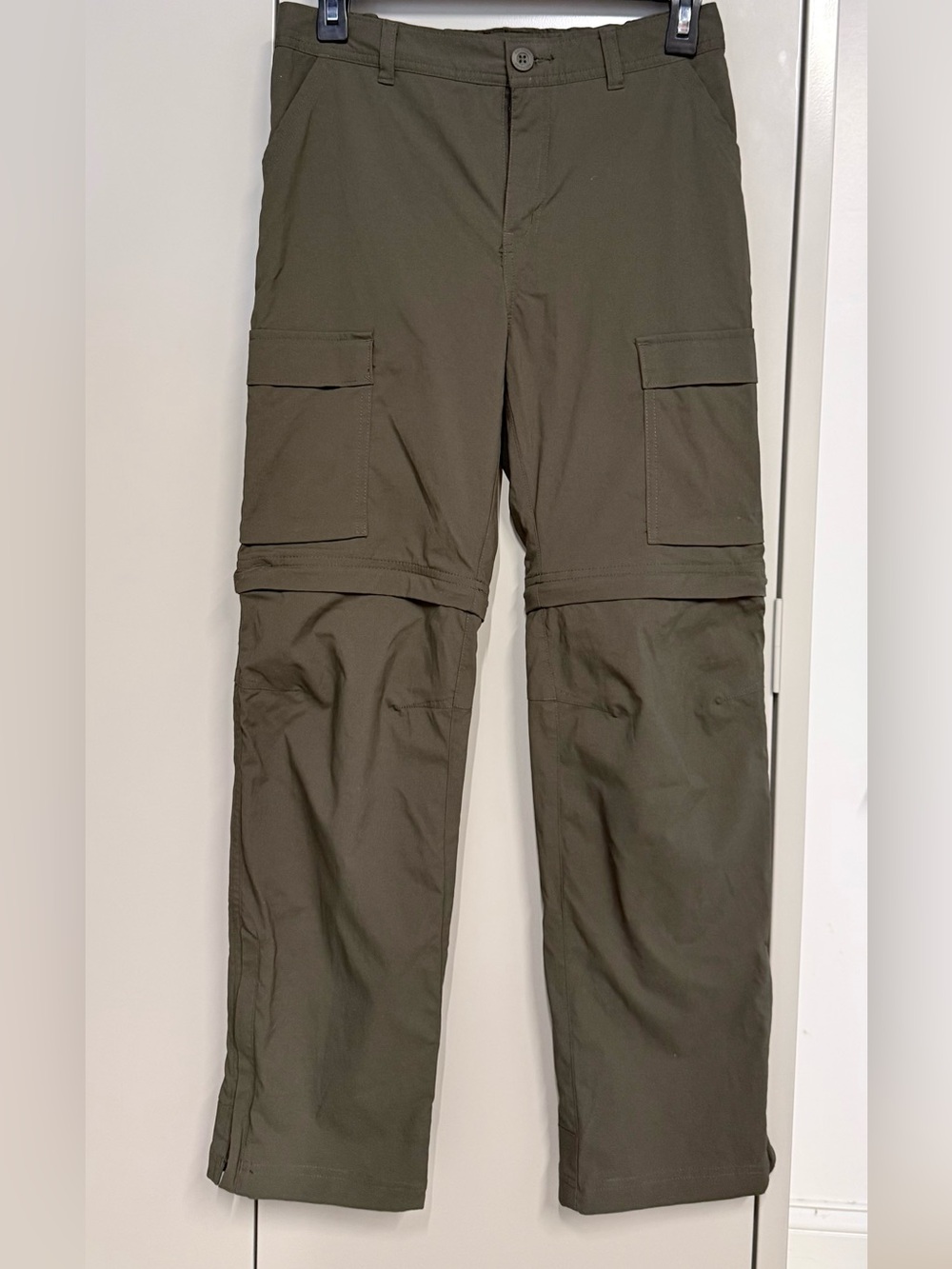 REI Kids Olive Convertible Cargo Pants with Zip-Off Legs